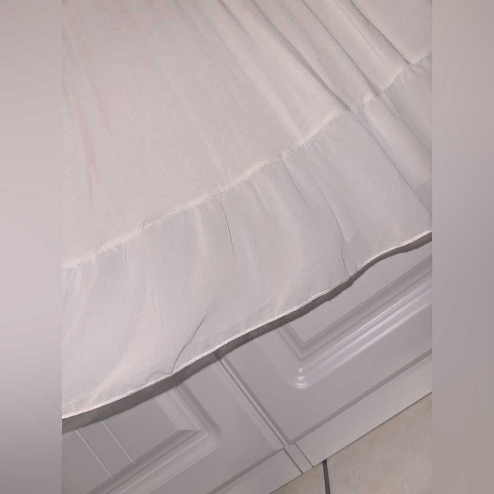 Agnes & Dora White Midi Dress with Ruffle Accents | Size Large - Picture 3 of 5